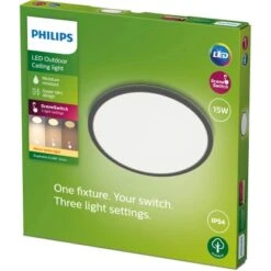 Philips ScenceSwitch LED-Deckenleuchte, Superslim 3-in-1 Schwarz 15W 1300lm 5 Philips ScenceSwitch LED-Deckenleuchte, Superslim 3-in-1 Schwarz 15W 1300lm -Angebote Licht Welt Store 8719514417977 4795 02