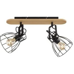 Fischer & Honsel Deckenleuchte Die 2x E27 Max. 40 W Schwarz-Holz FSC®