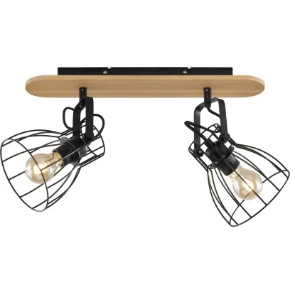 Fischer & Honsel Deckenleuchte Die 2x E27 Max. 40 W Schwarz-Holz FSC® 1 Fischer & Honsel Deckenleuchte Die 2x E27 Max. 40 W Schwarz-Holz FSC®