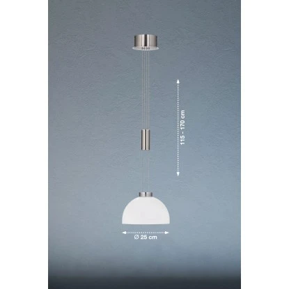 Fischer & Honsel LED-Pendelleuchte Avignon 1x 9 W Weiß-Nickel 1000 Lm 3 Fischer & Honsel LED-Pendelleuchte Avignon 1x 9 W Weiß-Nickel 1000 Lm – Bild 3