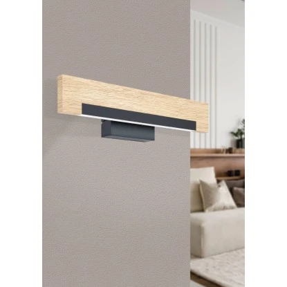 Eglo LED Wandleuchte Camacho 1-flammig Schwarz-Braun 9,6 W 1 Eglo LED Wandleuchte Camacho 1-flammig Schwarz-Braun 9,6 W