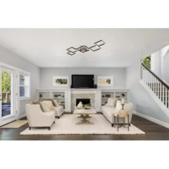 Globo LED-Deckenleuchte Kurio 1-flammig Schwarz Matt 1200 X 600 X 75 Mm