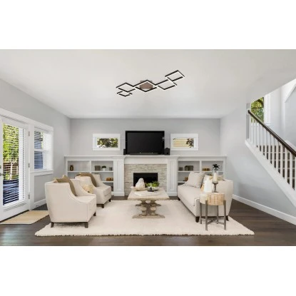 Globo LED-Deckenleuchte Kurio 1-flammig Schwarz Matt 1200 X 600 X 75 Mm 1 Globo LED-Deckenleuchte Kurio 1-flammig Schwarz Matt 1200 X 600 X 75 Mm