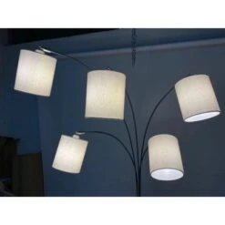 Globo Stehlampe Ava 5-flammig Nickel Matt 840 X 1300 X 2040 Mm -Angebote Licht Welt Store 9007371405893 3749 S 06