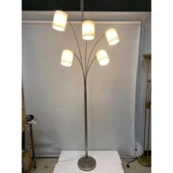 Globo Stehlampe Ava 5-flammig Nickel Matt 840 X 1300 X 2040 Mm -Angebote Licht Welt Store 9007371405893 3749 S 08