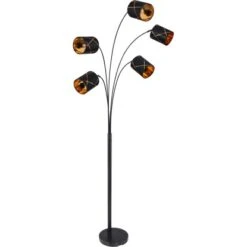 Globo Stehlampe Bemmo 5-flammig Schwarz 840 X 1300 X 2040 Mm -Angebote Licht Welt Store 9007371414857 3749 S 02