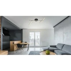 Globo LED-Deckenleuchte Jules 1-flammig Schwarz Matt 1000 X 140 X 140 Mm