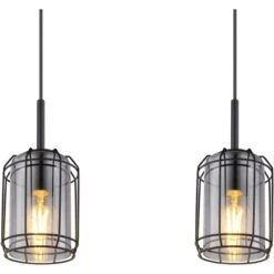 Globo Pendelleuchte Kammi 3-flammig Schwarz Matt-Rauchfarben 770 X 130 X 1200 Mm -Angebote Licht Welt Store 9007371429400 3749 CU 01