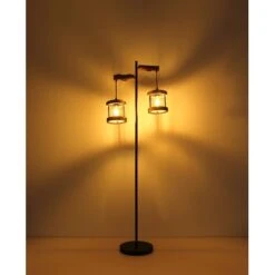 Globo Stehlampe Jeanie 2-flammig Schwarz Matt 610 X 240 X 1500 Mm -Angebote Licht Welt Store 9007371429769 3749 S 06