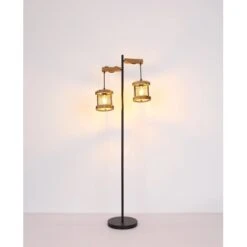 Globo Stehlampe Jeanie 2-flammig Schwarz Matt 610 X 240 X 1500 Mm -Angebote Licht Welt Store 9007371429769 3749 S 07
