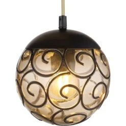Globo Wandlampe Fitz 1-flammig Schwarz Matt-Gold Rauchfarben 150 X 360 Mm -Angebote Licht Welt Store 9007371430864 3749 CU 01