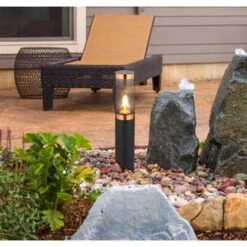 Globo Außenleuchte Boston 1-flammig Schwarz Rauchfarben 127 X 450 Mm