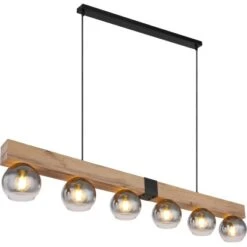 Globo Pendelleuchte Moitas 6-flammig Schwarz Matt-Rauchfarben 140 X 15 X 120 Cm -Angebote Licht Welt Store 9007371430970 3749 S 02