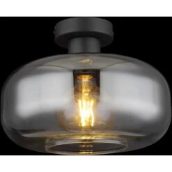 Globo Deckenleuchte 1-flammig Schwarz Matt-Rauchfarben 280 X 205 Mm -Angebote Licht Welt Store 9007371432226 3749 S 02