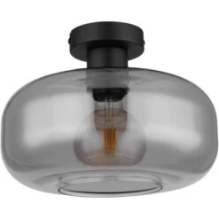 Globo Deckenleuchte 1-flammig Schwarz Matt-Rauchfarben 280 X 205 Mm -Angebote Licht Welt Store 9007371432226 3749 S 03