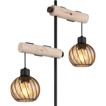 Globo Stehlampe Paulo 2-flammig Schwarz Matt 480 X 250 X 1680 Mm 6 Globo Stehlampe Paulo 2-flammig Schwarz Matt 480 X 250 X 1680 Mm – Bild 6