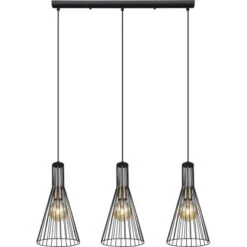 Globo Pendelleuchte Milli 3-flammig Schwarz 840 X 200 X 1200 Mm -Angebote Licht Welt Store 9007371436385 3749 S 04