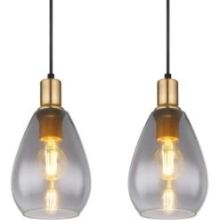 Globo Pendelleuchte Fanni 4-flammig Schwarz Matt-Rauchfarben 900 X 150 X 1200 Mm -Angebote Licht Welt Store 9007371436613 3749 CU 01