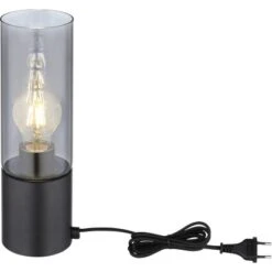 Globo Tischlampe Annika 1-flammig Schwarz Matt-Rauchfarben 90 X 300 Mm -Angebote Licht Welt Store 9007371436767 3749 S 03