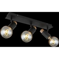 Globo Strahler Matti 3-flammig Schwarz Matt 485 X 80 X 145 Mm -Angebote Licht Welt Store 9007371436873 3749 S 02