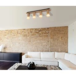 Globo Deckenleuchte Erna 4-flammig Schwarz Matt 800 X 100 X 135 Mm