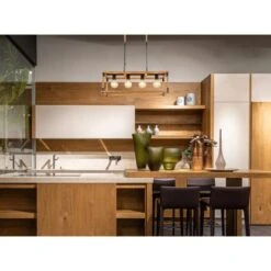 Globo Pendelleuchte Vernon 4-flammig Schwarz 800 X 250 X 1200 Mm