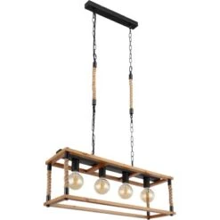 Globo Pendelleuchte Vernon 4-flammig Schwarz 800 X 250 X 1200 Mm -Angebote Licht Welt Store 9007371439300 3749 S 03