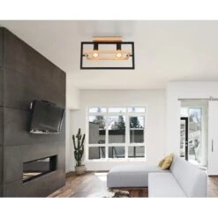 Globo Deckenleuchte Erica 2-flammig Dunkelbraun 460 X 210 X 280 Mm