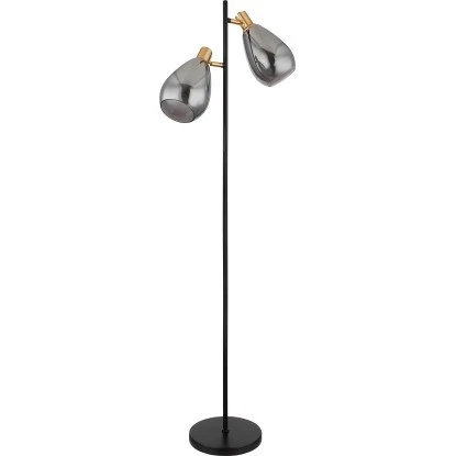 Globo Stehlampe Fanni 2-flammig Schwarz Matt-Rauchfarben 340 X 250 X 1600 Mm 3 Globo Stehlampe Fanni 2-flammig Schwarz Matt-Rauchfarben 340 X 250 X 1600 Mm – Bild 3