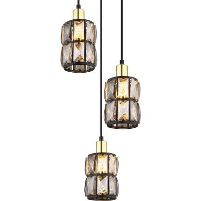 Globo Pendelleuchte Wolli 3-flammig Schwarz Matt Rauchfarben 250 X 1200 Mm 8 Globo Pendelleuchte Wolli 3-flammig Schwarz Matt Rauchfarben 250 X 1200 Mm – Bild 8