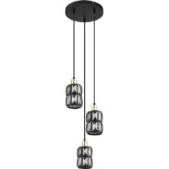 Globo Pendelleuchte Wolli 3-flammig Schwarz Matt Rauchfarben 250 X 1200 Mm 10 Globo Pendelleuchte Wolli 3-flammig Schwarz Matt Rauchfarben 250 X 1200 Mm -Angebote Licht Welt Store 9007371440047 3749 S 03
