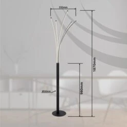 Globo LED-Stehlampe Bizzy 1-flammig Schwarz Matt 555 X 560 X 1870 Mm -Angebote Licht Welt Store 9007371440276 3749 S 08