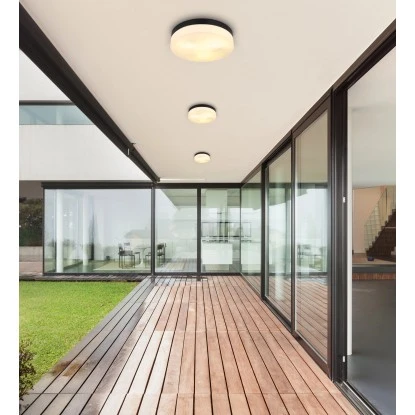 Globo Außenleuchte 3-flammig Schwarz Matt Ø 30 Cm X 6,5 Cm 4 Globo Außenleuchte 3-flammig Schwarz Matt Ø 30 Cm X 6,5 Cm – Bild 4