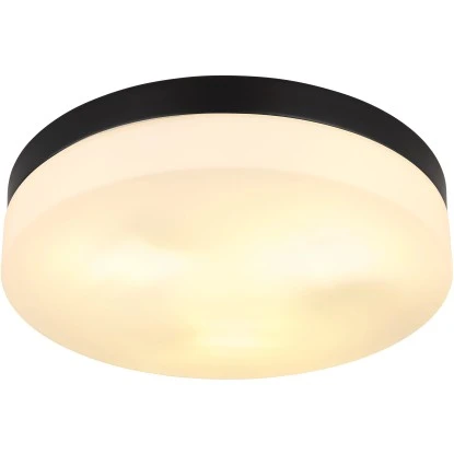 Globo Außenleuchte 3-flammig Schwarz Matt Ø 30 Cm X 6,5 Cm 2 Globo Außenleuchte 3-flammig Schwarz Matt Ø 30 Cm X 6,5 Cm – Bild 2