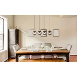 Globo Pendelleuchte 4-flammig Schwarz Matt-Rauchfarben 750 X 150 X 1100 Mm