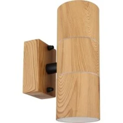 Globo Außenleuchte 2-flammig Holzoptik Ø 6 Cm X 16,5 Cm