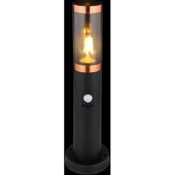 Globo Außenleuchte Mit Bewegungsmelder Boston 1-flg. Schwarz-Rauchf. 12,7x45 Cm -Angebote Licht Welt Store 9007371442911 3749 S 02