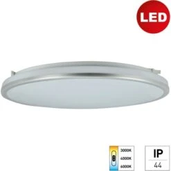 LED-Wand- Und Deckenleuchte IP44 18 W Ø 33,5 Cm Farbwechsel Weiß-Chrom-Matt -Angebote Licht Welt Store 9008954561555 3696 1