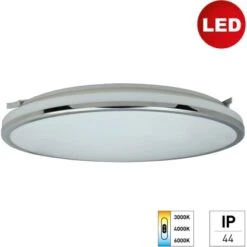 LED-Wand- Und Deckenleuchte IP44 18 W Ø 33,5 Cm Farbwechsel Weiß-Chrom-Glänzend -Angebote Licht Welt Store 9008954561579 3696 1