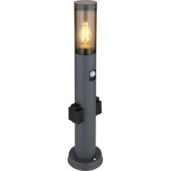 Globo Außenleuchte Boston Edelstahl Anthrazit Mit 2 Steckdosen & Bewegungssensor -Angebote Licht Welt Store 965030 3749 6