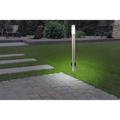 Globo LED-Außenleuchte Boston I Edelstahl Opal 2 Steckdosen & Bewegungssensor 5 Globo LED-Außenleuchte Boston I Edelstahl Opal 2 Steckdosen & Bewegungssensor – Bild 5