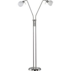 Trio LED-Stehleuchte 2-flammig Nickel Matt